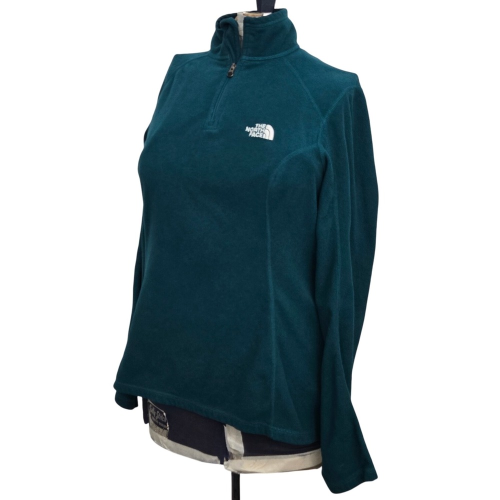 The North Face Womens S 1/4 Zip Fleece Pullover Jacket Teal Blue Gorpcore
